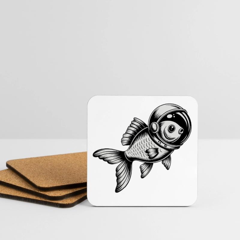 Poisson dans l’espace - Logo Cool Astonomy Dessous de verre (lot de 4)