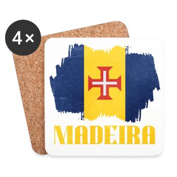 Madeira Flag Design auf Vintage-Style - Untersetzer (4er-Set) - Weiß - Vorne