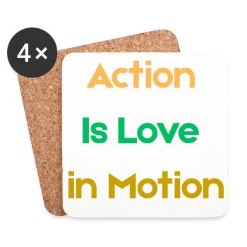 Action_Is_Love_in_Motion - Coasters (set of 4) - white - Front