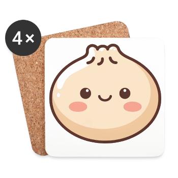 Cute Dumpling Kawaii Food Lover - Coasters (set of 4) - white - Front