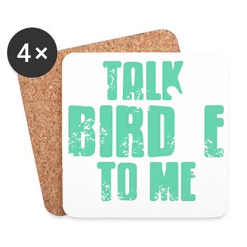 Talk Birdie to Me Funny Golf Phrase Humor - Untersetzer (4er-Set) - Weiß - Vorne