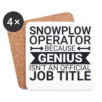 Snowplow Operator Genius Schneepflugfahrer - Untersetzer (4er-Set) - Weiß - Vorne