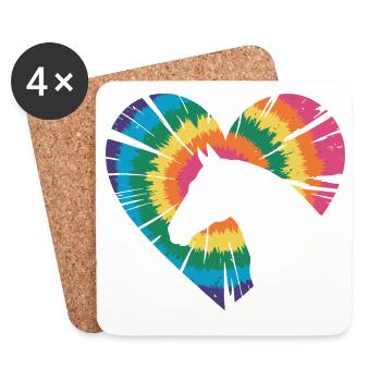 Tie Dye Horse - Coasters (set of 4) - white - Front