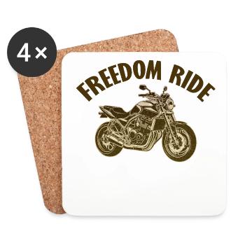 Grafik Motorrad Freedom Engine - Untersetzer (4er-Set) - Weiß - Vorne
