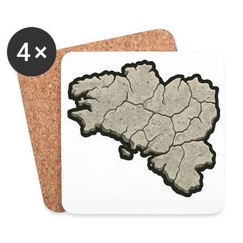 Bretagne Pierre Karte – Bretonische Identität & Stolz - Untersetzer (4er-Set) - Weiß - Vorne
