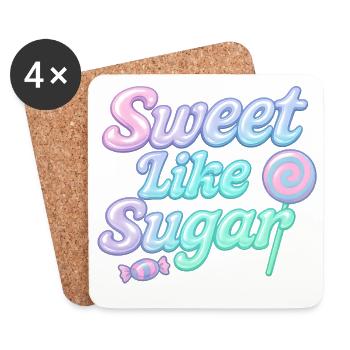 sweet like sugar / y2k design - Untersetzer (4er-Set) - Weiß - Vorne
