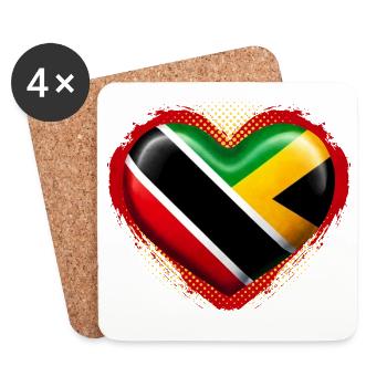 Jamaïque Trinité-et-Tobago - Dessous de verre (lot de 4) - blanc - Devant