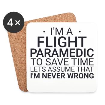 Flight Paramedic Never Wrong Luftrettung - Untersetzer (4er-Set) - Weiß - Vorne