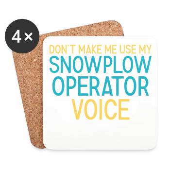 Conducteur de chasse-neige Conducteur de chasse-neige vocal - Dessous de verre (lot de 4) - blanc - Devant