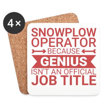 Snowplow Operator Genius Schneepflugfahrer - Untersetzer (4er-Set) - Weiß - Vorne