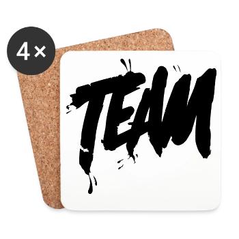 Team Schriftzug - Untersetzer (4er-Set) - Weiß - Vorne