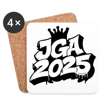 Jga 2025 Enterrement de vie de garçon Graffiti - Dessous de verre (lot de 4) - blanc - Devant