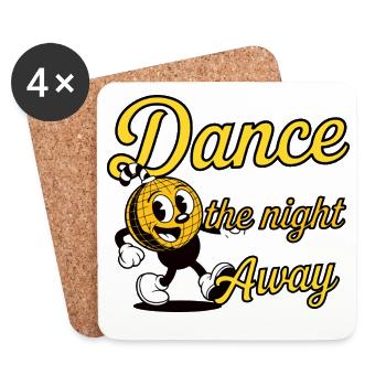 Tanznacht Disco Cartoon Design - Untersetzer (4er-Set) - Weiß - Vorne