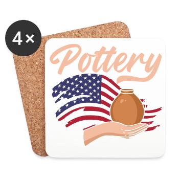 Ceramic Crafts American Style - Coasters (set of 4) - white - Front