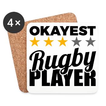 Rugby Player - Coasters (set of 4) - white - Front