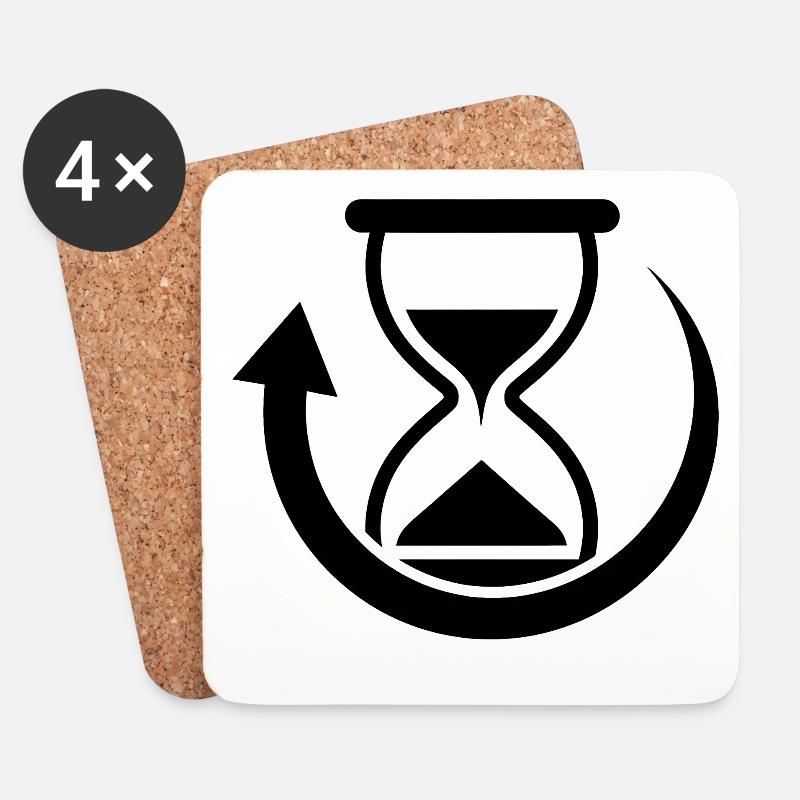 Time rotation graphics - Coasters (set of 4) - white