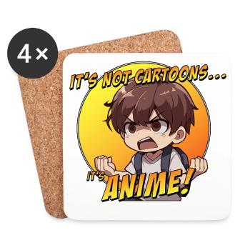 Chibi Anime Schrei und Stolz - Untersetzer (4er-Set) - Weiß - Vorne