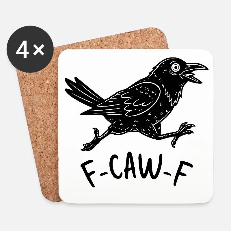 F-CAW-F Krähe - Untersetzer (4er-Set) - Weiß