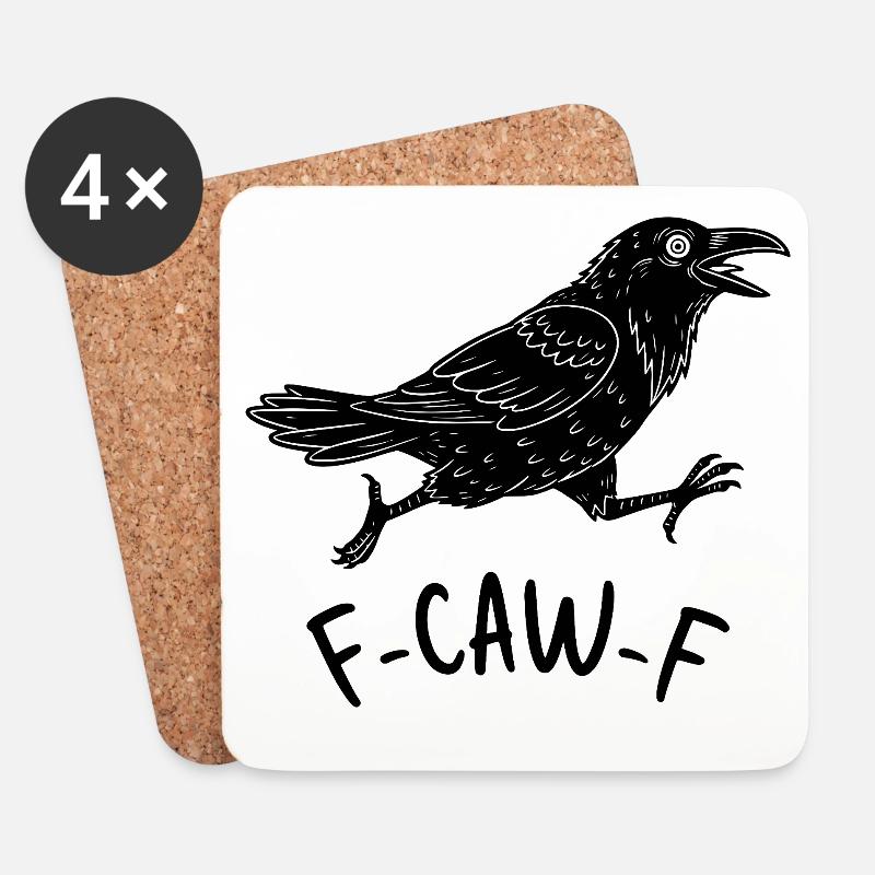 F-CAW-F Rabe - Untersetzer (4er-Set) - Weiß