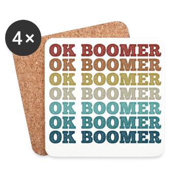 Retro Rainbow Boomer - Coasters (set of 4) - white - Front
