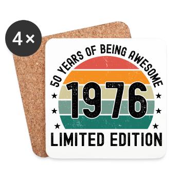 50 ans d’être génial 1976 Édition limitée - Dessous de verre (lot de 4) - blanc - Devant