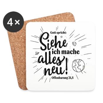 Siehe, ich mache alles neu - Untersetzer (4er-Set) - Weiß - Vorne