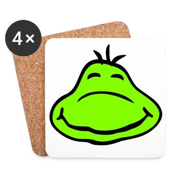 Frog Toad Smiles Funny Comic Happy Cute - Coasters (set of 4) - white - Front
