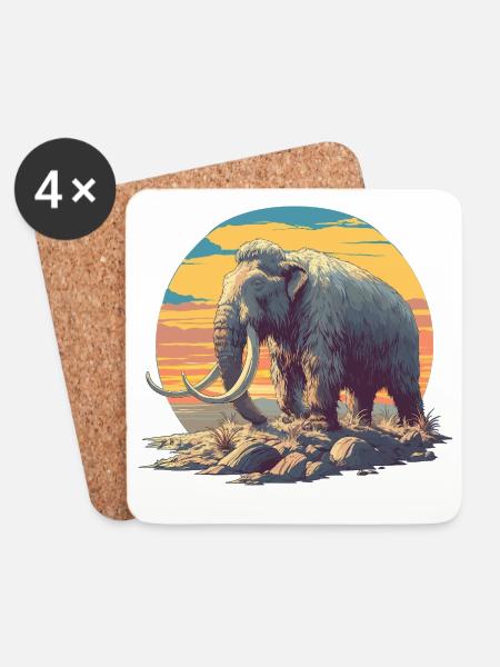 Mammuts Mammut - Untersetzer (4er-Set) - Weiß
