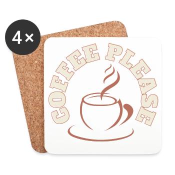Coffee Please Round Logo - Coasters (set of 4) - white - Front