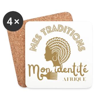 African Identity and Traditions - Coasters (set of 4) - white - Front
