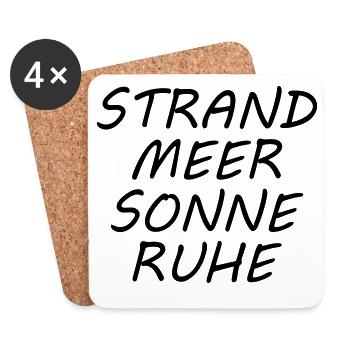 STRAND MEER SONNE RUHE - Untersetzer (4er-Set) - Weiß - Vorne