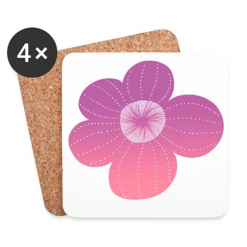 Boho flower - Coasters (set of 4) - white - Front