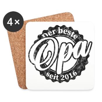 Der Beste Opa seit 2016 - Untersetzer (4er-Set) - Weiß - Vorne