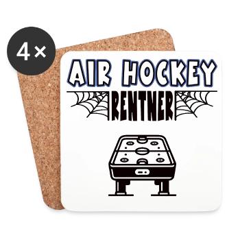 Air hockey Retraité Match de hockey sur air Retraite Retraite - Dessous de verre (lot de 4) - blanc - Devant