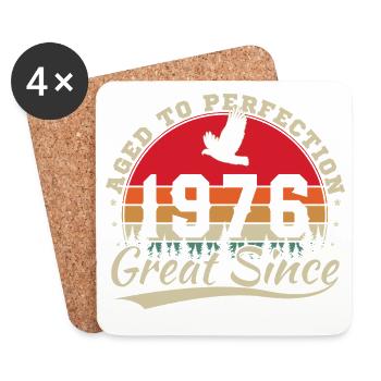 1976 Vintage Retro Geburtstagsgeschenk - Untersetzer (4er-Set) - Weiß - Vorne