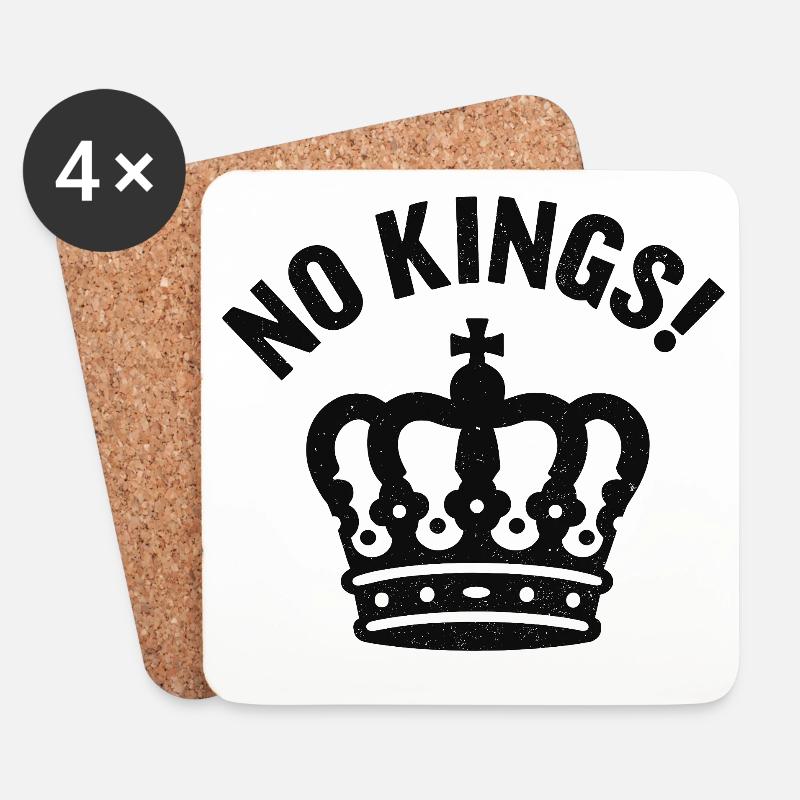 No Kings! KronenKritik Shirt - Untersetzer (4er-Set) - Weiß