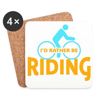 Je préfère faire du vélo, du cyclisme, du sport, du plaisir - Dessous de verre (lot de 4) - blanc - Devant