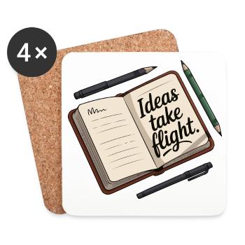 Idées prendre son envol Carnet d’art - Dessous de verre (lot de 4) - blanc - Devant