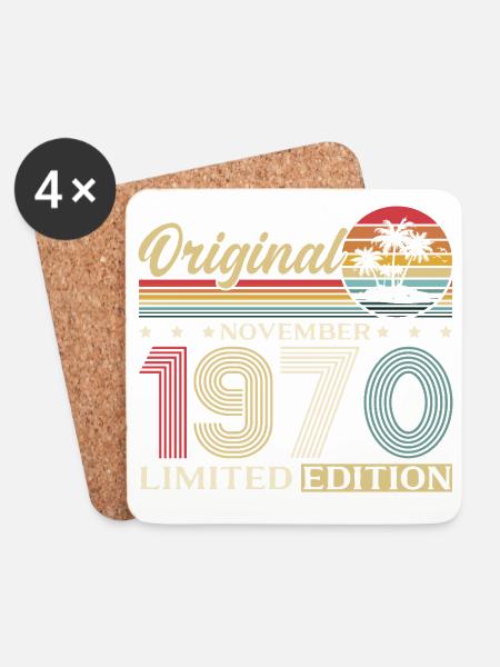 55. Geburtstag Original November Jahrgang 1970 - Untersetzer (4er-Set) - Weiß