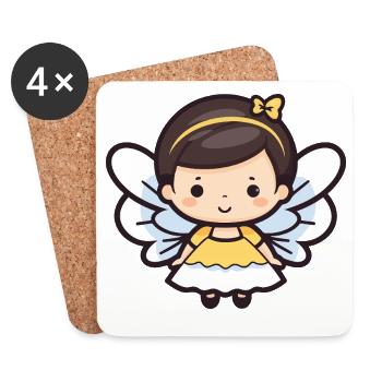 Fée Mignon Conte de fées - Dessous de verre (lot de 4) - blanc - Devant