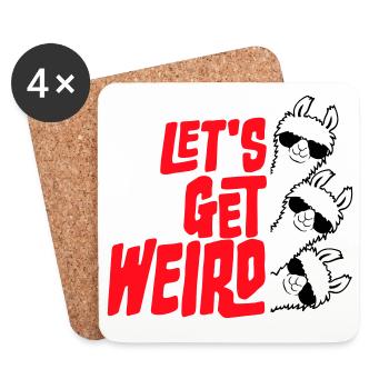 Let's Get Weird 3 Llama Friends Team Sunglasses - Coasters (set of 4) - white - Front