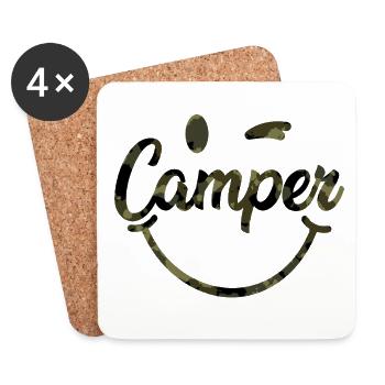 Camper Smile camouflage - Coasters (set of 4) - white - Front