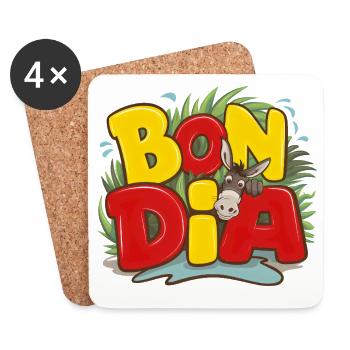 Bon Dia Catalonia Catalan Pride Gruß - Untersetzer (4er-Set) - Weiß - Vorne
