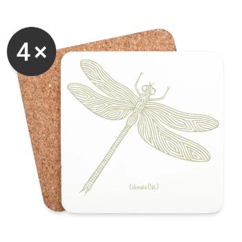Dragonfly Odonata - Coasters (set of 4) - white - Front