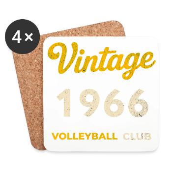 Vintage 1966 – Volleyball Club Rétro Année de naissance - Dessous de verre (lot de 4) - blanc - Devant
