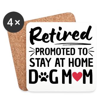 Retraite d’une maman chien à la retraite - Dessous de verre (lot de 4) - blanc - Devant