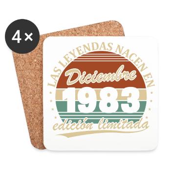 Dezember 1983 Retro Vintage Geburtstagsgeschenk - Untersetzer (4er-Set) - Weiß - Vorne