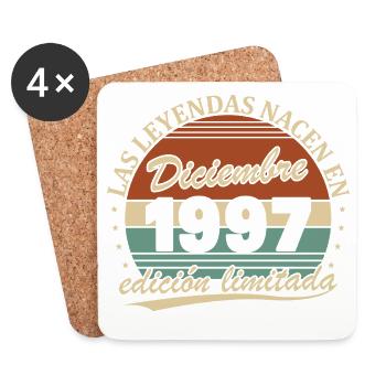 Décembre 1997 Rétro Vintage Cadeau d’anniversaire - Dessous de verre (lot de 4) - blanc - Devant