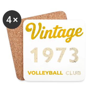 Millésime 1973 – Volleyball Club Rétro Année de naissance - Dessous de verre (lot de 4) - blanc - Devant