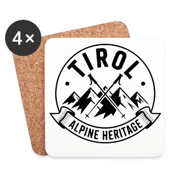 Tirol - Souvenir Design - Untersetzer (4er-Set) - Weiß - Vorne